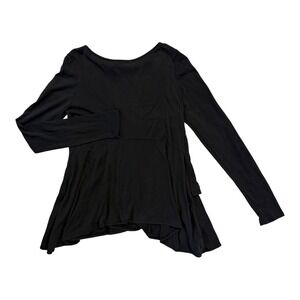 Everleigh Black Modal Peplum Wrap Long Sleeve‎ Top NWT Size Small